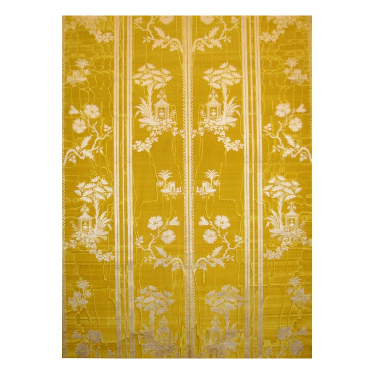English (Spitalfields) yellow watered silk
