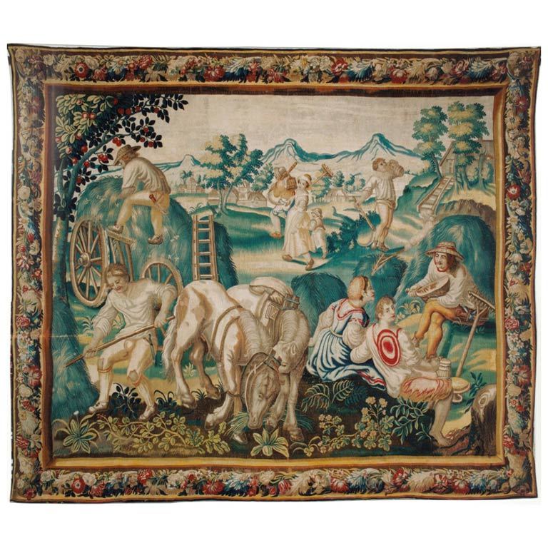 Brussels tapestry "Summer" from a series of the four seasons For Sale