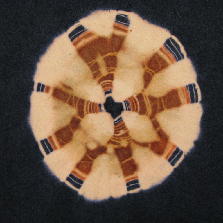 19th Century Japanese resist dyed (shibori-zome) wool felt carpet