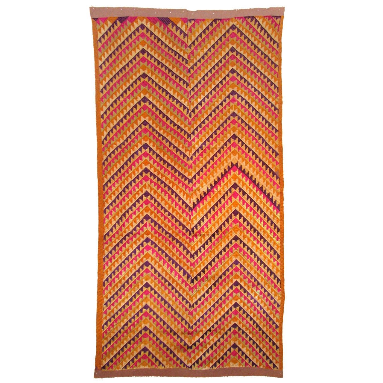 Late 19th or Early 20th Century Phulkari Bagh from West Punjab For Sale