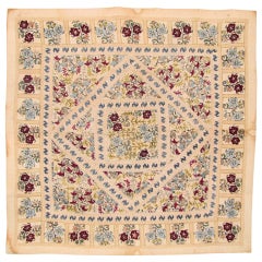 Ottoman square cover embroidered on cotton with silk & metallic.
