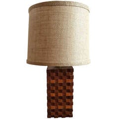Vintage Mid-Century Ped Wood Lamp