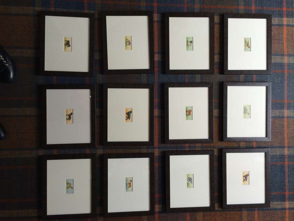 Framed Dog Stamps from "Wills's Cigarettes"