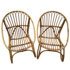 Pair of Rattan Armchairs