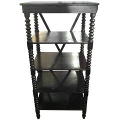 Black Painted Shelf with Floral Detail