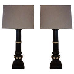 Vintage Pair of Column Lamps