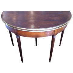 19th Century Wooden Demi Lune Game Table