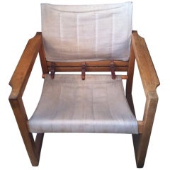 Campaign Chair with Leather Detail