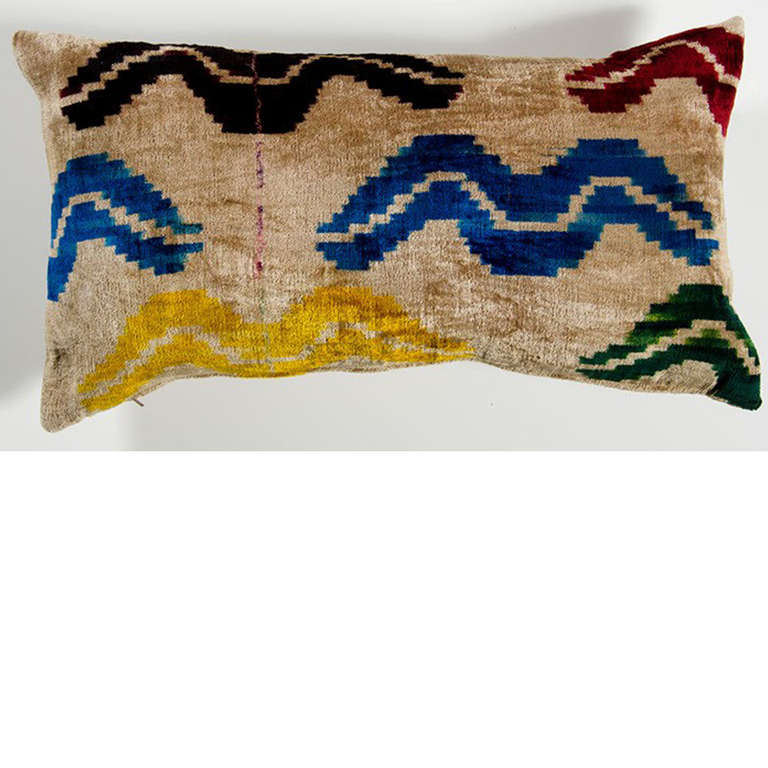 Decorative printed velvet pillow found in Turkey by Nathan Turner.