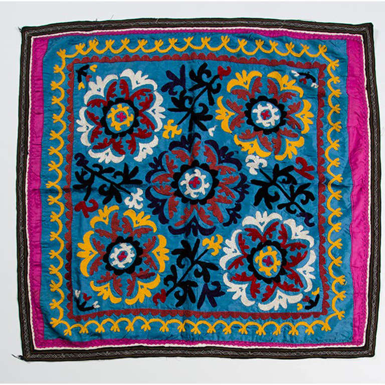 Embroidered throw from Uzbekistan. Mid 20th Century.