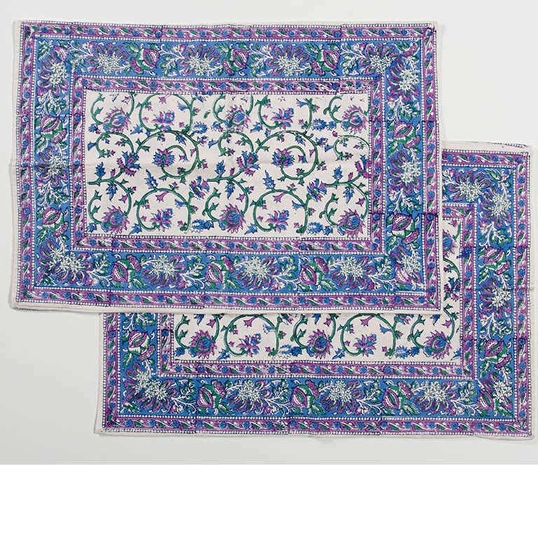 Purple and blue floral pillowcases