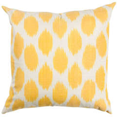 Yellow Polka Dot Ikat Pillow