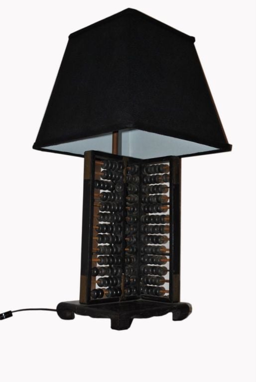 Wood Abacus Lamp