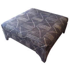 Candemir Ottoman Reupholstered in Ralph Lauren's Lagos Ebony