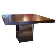 Milo Baughman Chrome & Wood Dining Table