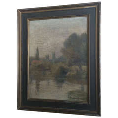 William Staples Drown Antique Oil Painting on Canvas