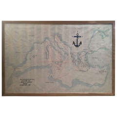Vintage Nautical Map of the Mediterranean