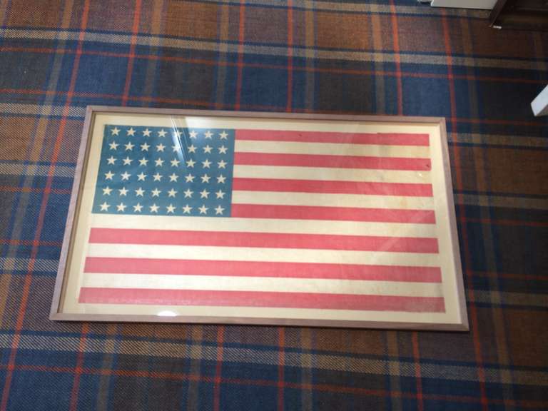 Small Vintage American Flag Framed
