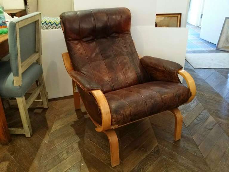 Leather chair from France, circa 1900.