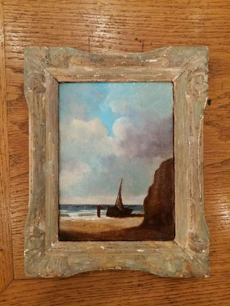 Sea scape oil on canvas from france circa 1880