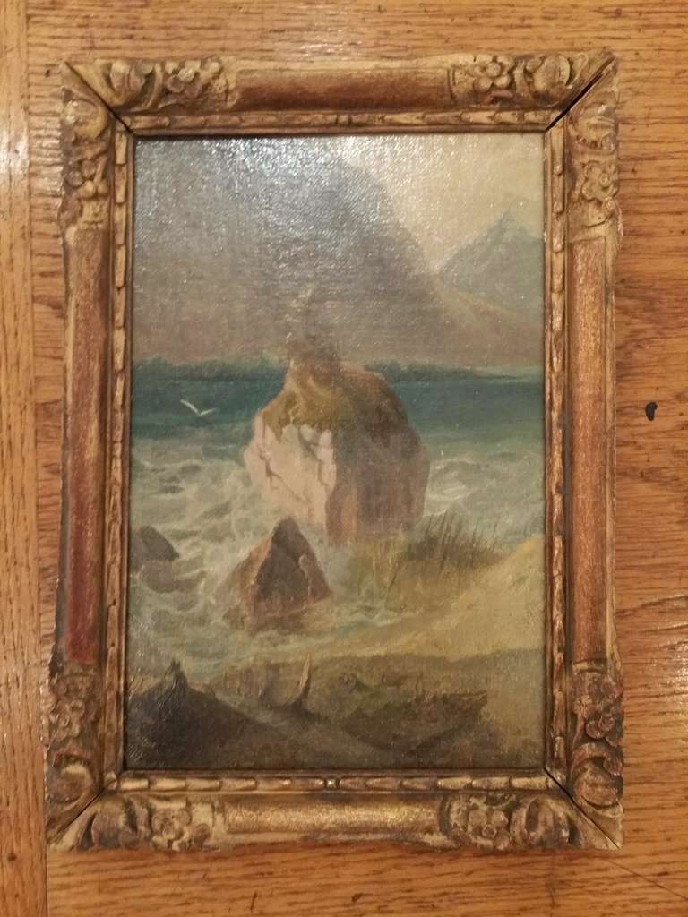 Sea Scape Oil on Canvas from France circa 1880