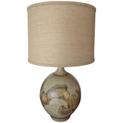Mid Century Wishon Harrell Pottery Lamp
