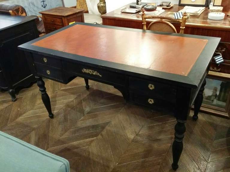 Black Directoire Desk from France circa 1790