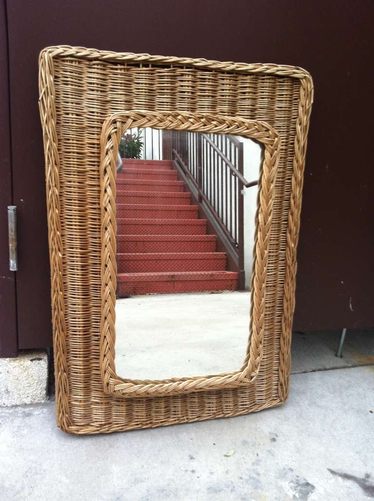 Wicker Mirror at 1stdibs