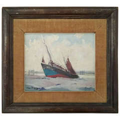Framed Painting of Ship