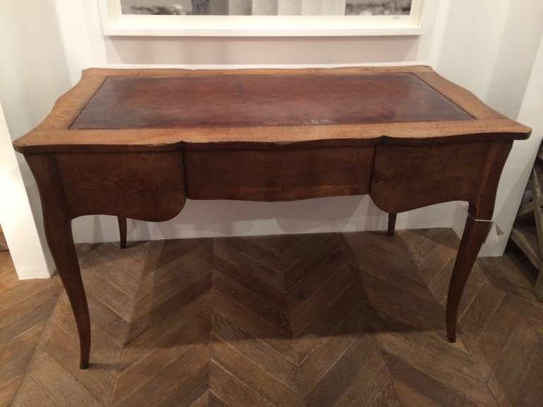 Natural Desk with Leather Top. France. c1850.