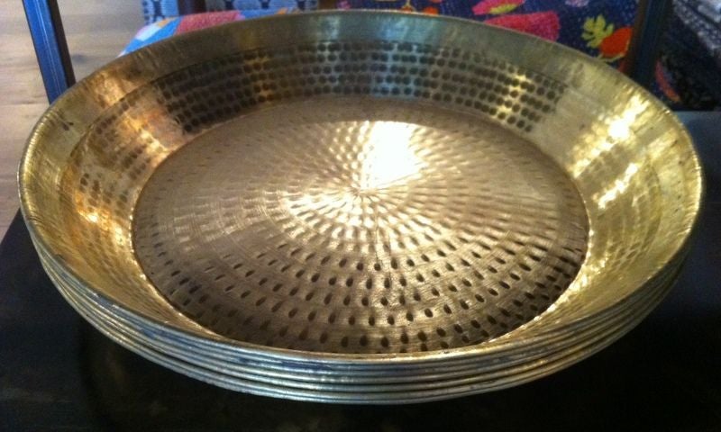 Beautiful brass tray from India. Five available.