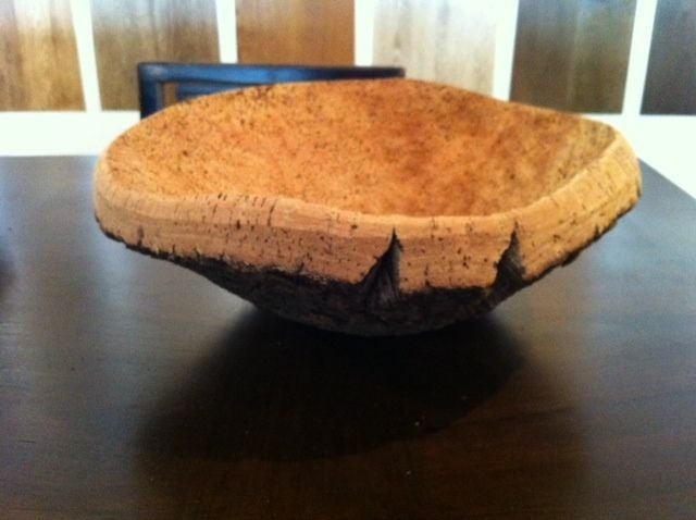 Beautiful bowl made from cork burl. Available sizes: Med, XL, XL Grand. Because each bowl are beautifully crafted, the sizes vary. Please contact for measurements. Med- $150, XL- $525, XL Grand- $600