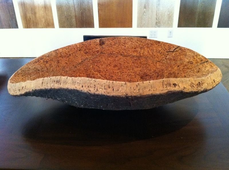 Cork Burl Bowl In Excellent Condition In West Hollywood, CA