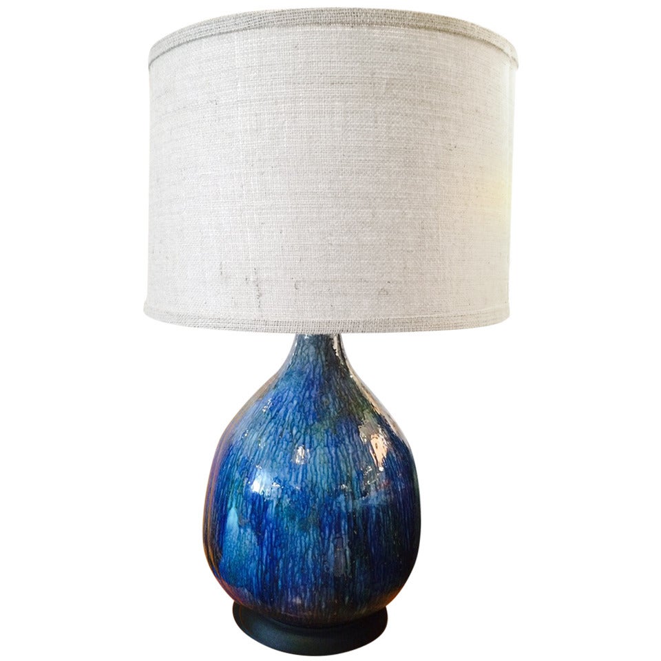 Blue Ceramic Table Lamp