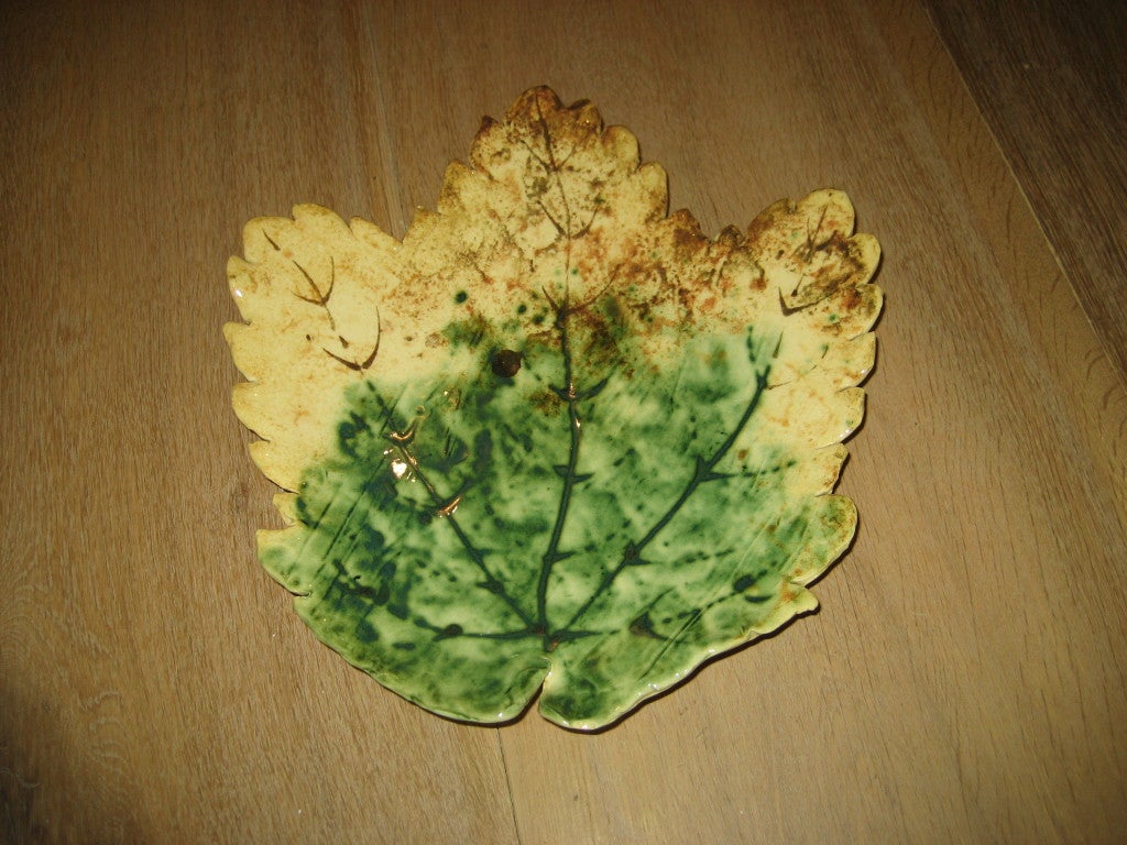 Glazed Ceramic Leaf Plates For Sale 1