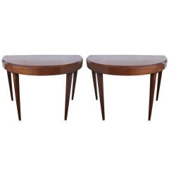 Antique Pair of English Demi Lune Tables