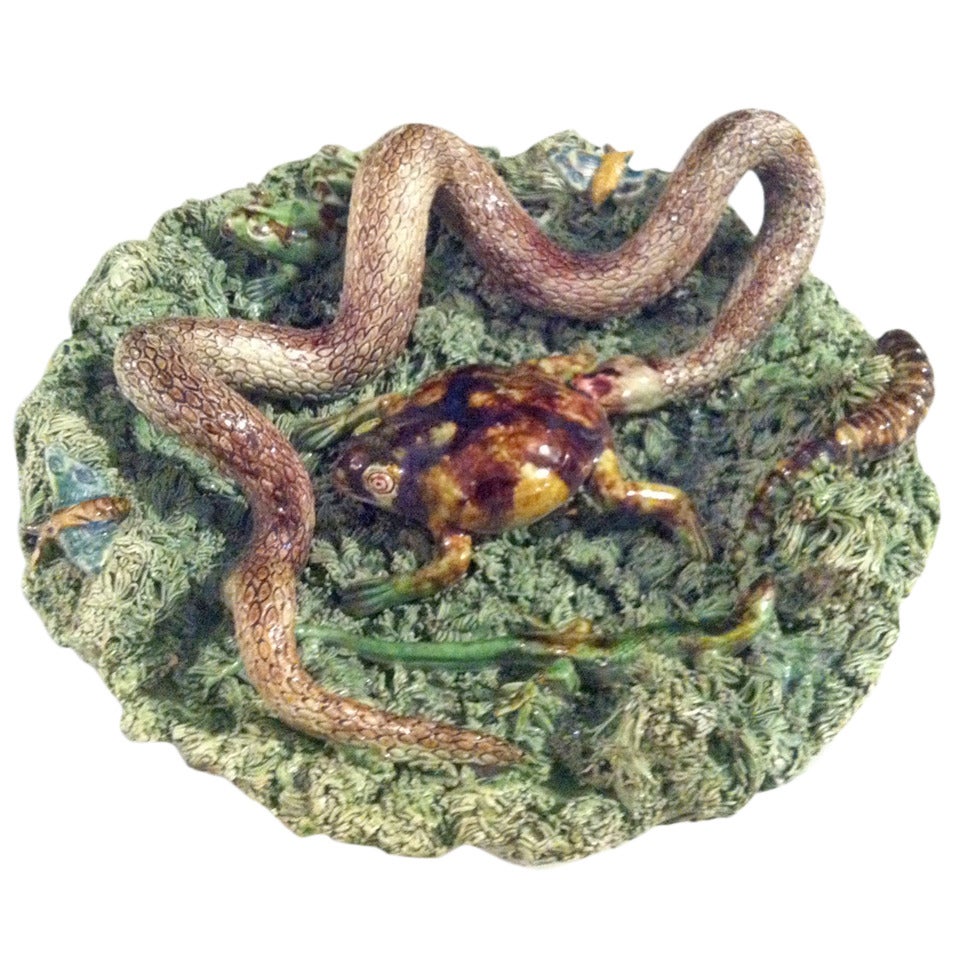 Portuguese Palissy Ware by Jose a Cunha For Sale