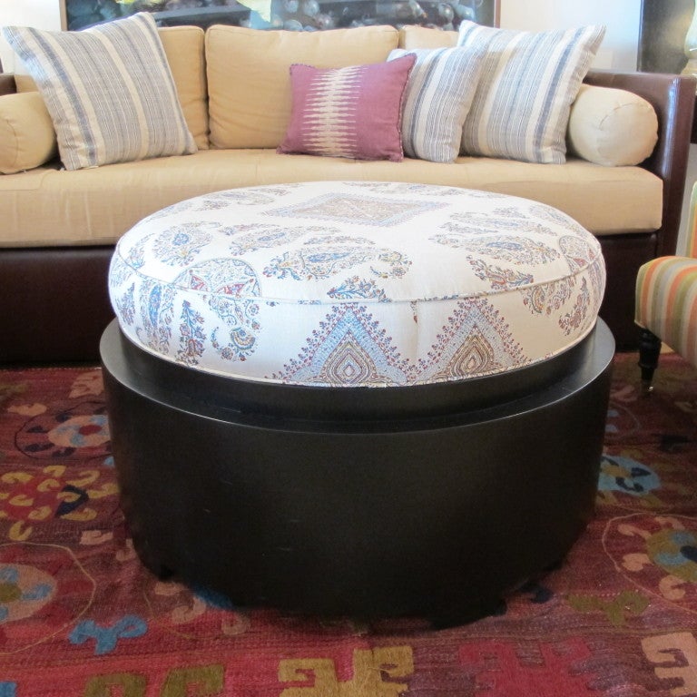 Large blanchard ottoman upholstered in Peter Dunham. Nathan Turner for Elite Leather.

**Available for custom order in different coverings including Customer's Own Material. 

Lead Time: 4-6 weeks
