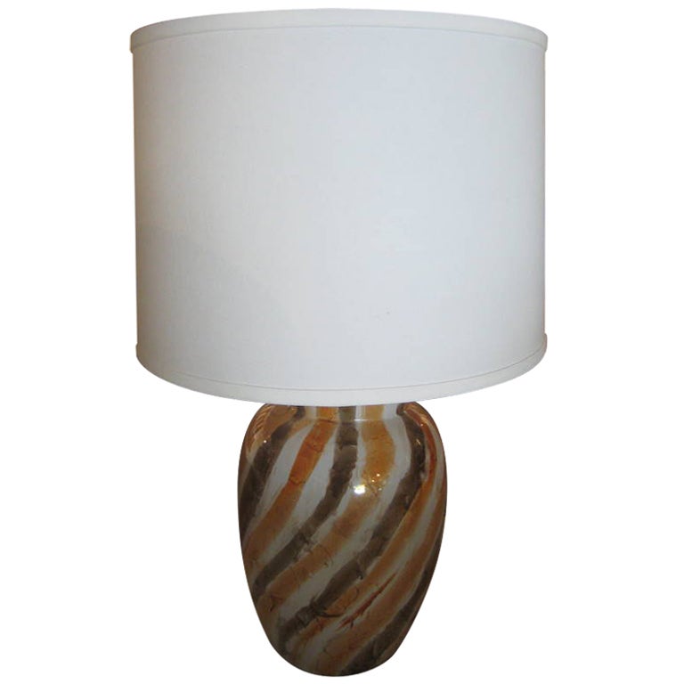 Glazed Ceramic Lamp For Sale