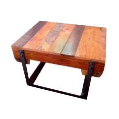 Industrial Rolling Side Table
