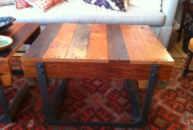 Industrial Rolling Side Table In Excellent Condition In West Hollywood, CA