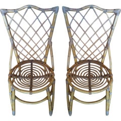 Antique Pair of Wicker Chairs