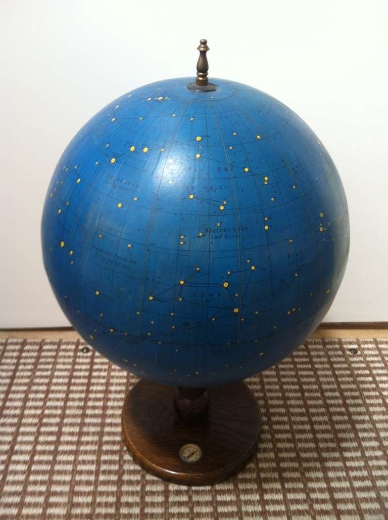 A beautiful 1950s German Celestial Globe Compass on Base.