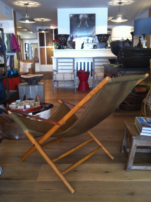 Wooden Folding Chair In Excellent Condition In West Hollywood, CA