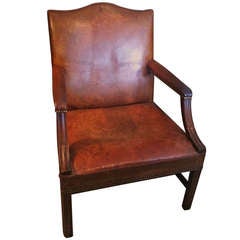 Antique 19th c Leather chair