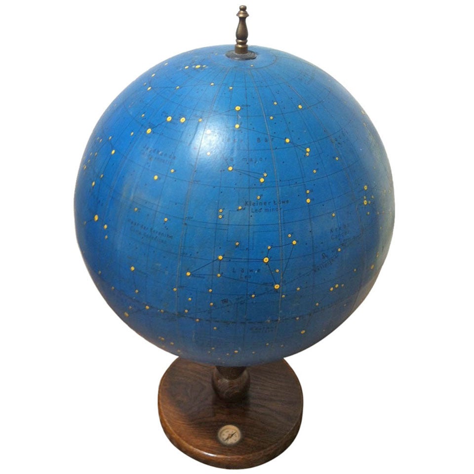 1950s German Celestial Globe Compass on Base