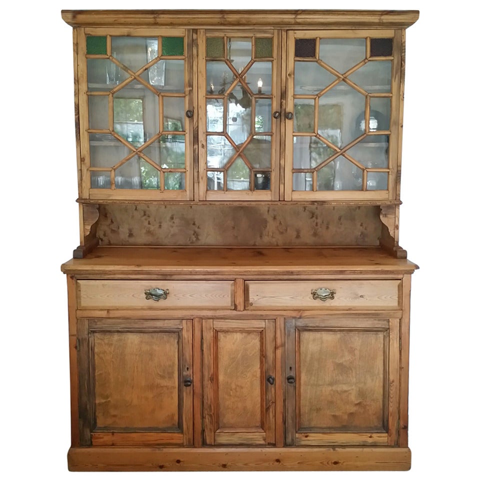 19th C English Pine Buffet For Sale