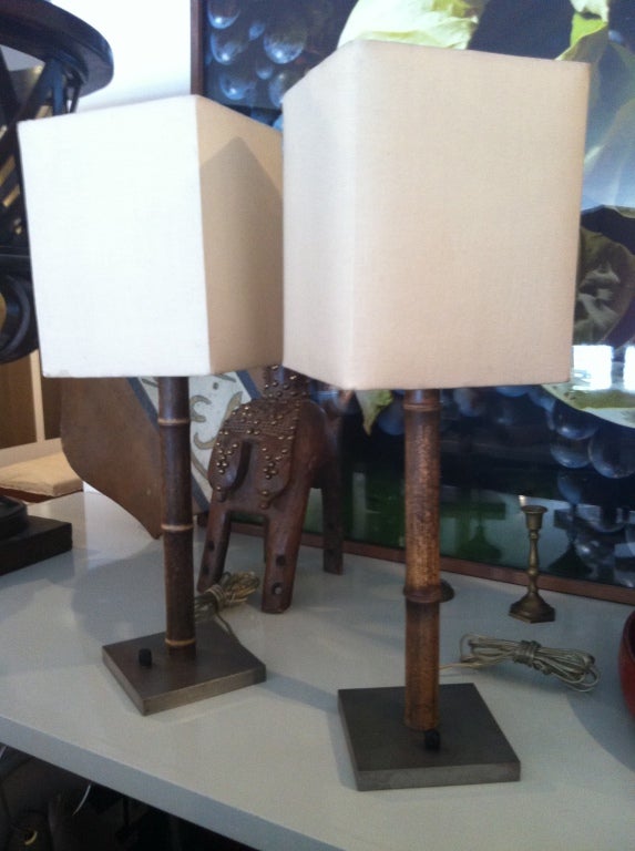 Pair of Bamboo Lamps