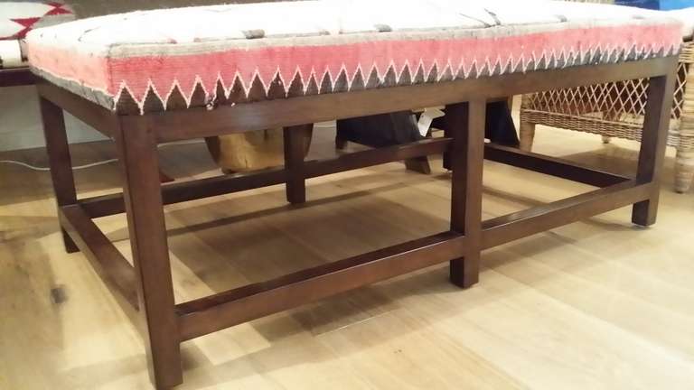 Ottoman Upholstered with Vintage Navajo Rug In Excellent Condition In West Hollywood, CA