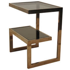 Vintage 23K Gold Two Tier Side Table